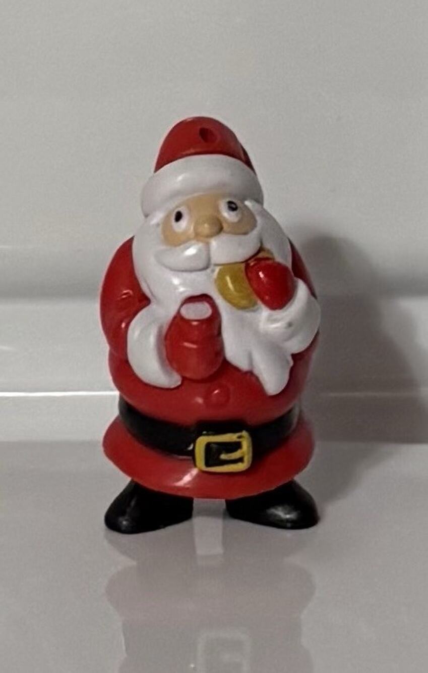 VTG 2001 Topps Santa Claus Christmas Ornament 2” Holiday Milk & Cookies Figure